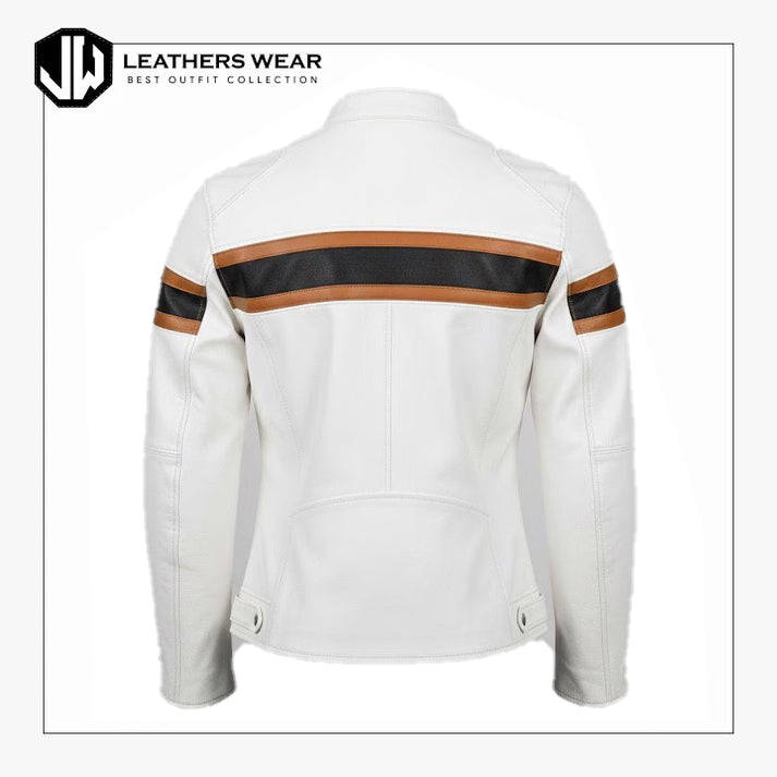 White Leather Harley Davidson Jacket
