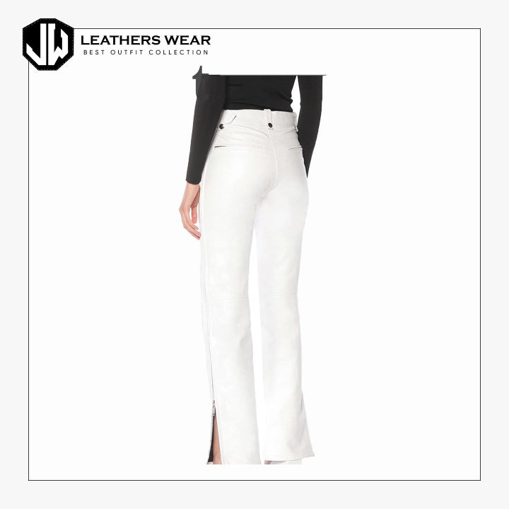 White Leather Pants Womens