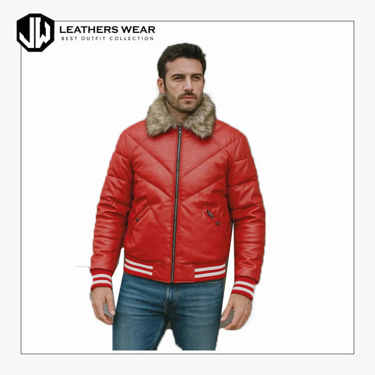Winter Warm Quilted Leather Jacket
