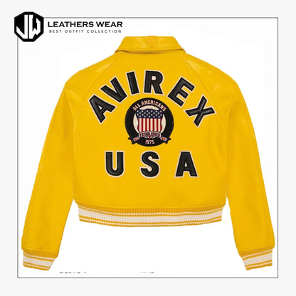 Women Avirex Yellow Bomber Jacket