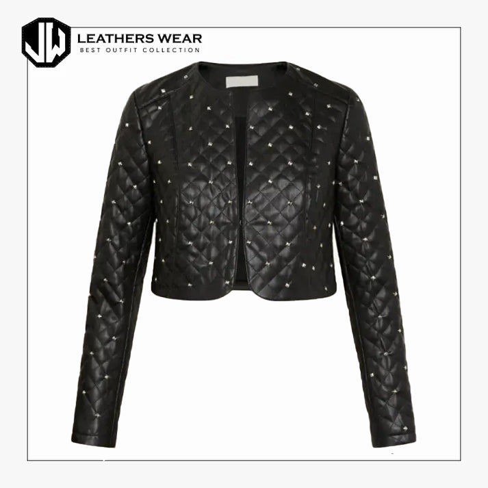 Women Cropped Black Gothic Jacket