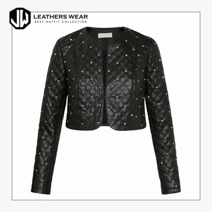 Women Cropped Black Gothic Jacket