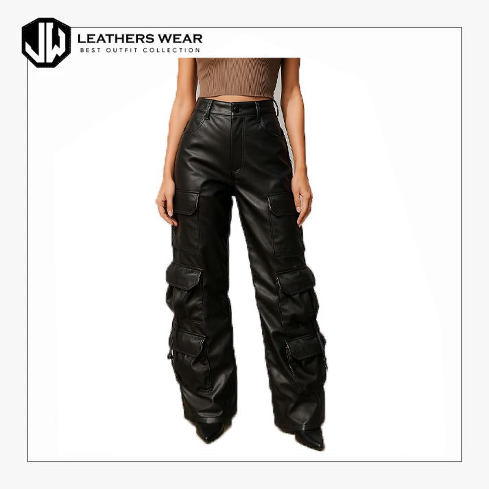 Women Low Rise Leather Pants