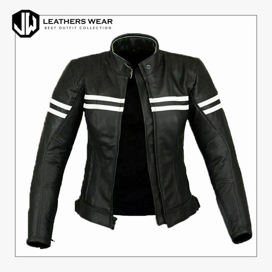 Women Motorbike Jacket Black