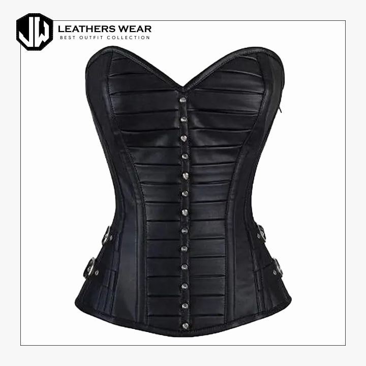 Women Real Leather Corset Overbust