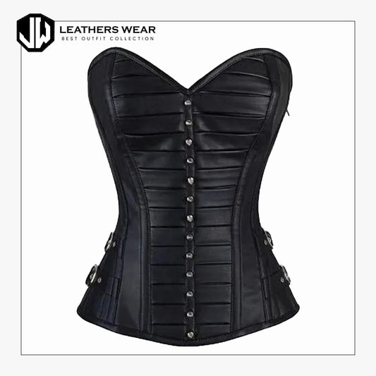 Women Real Leather Corset Overbust