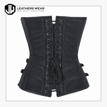 Women Real Leather Corset Overbust