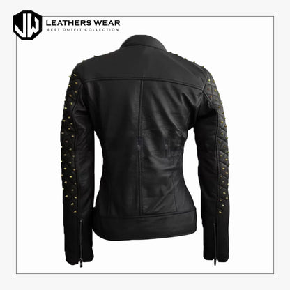 WomenStuddedBlackLeatherJacket1