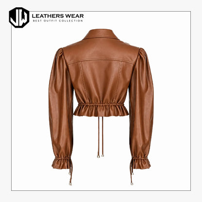 Women’s Brown Cropped Overshirt