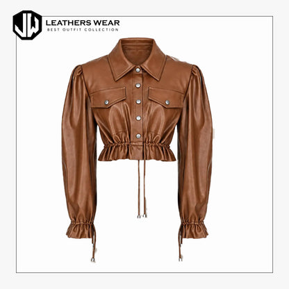 Women’s Brown Cropped Overshirt
