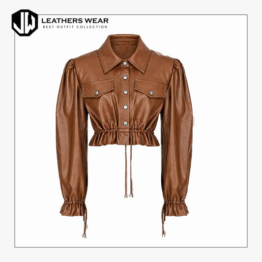 Women’s Brown Cropped Overshirt