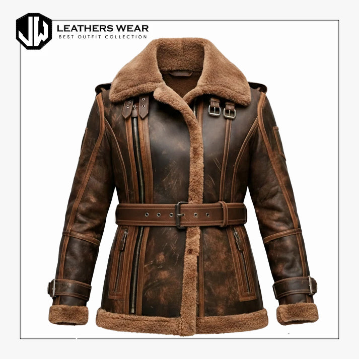 Womens Aviator Jacket Shearling
