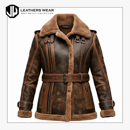 Womens Aviator Jacket Shearling