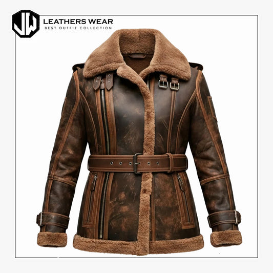 Womens Aviator Jacket Shearling