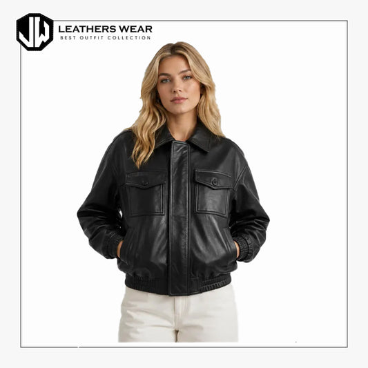 Womens Black Genuine Lambskin Jacket