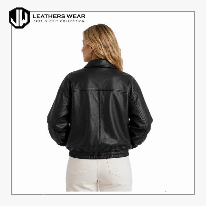 Womens Black Genuine Lambskin Jacket