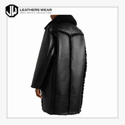 Womens Black Shearling Coat