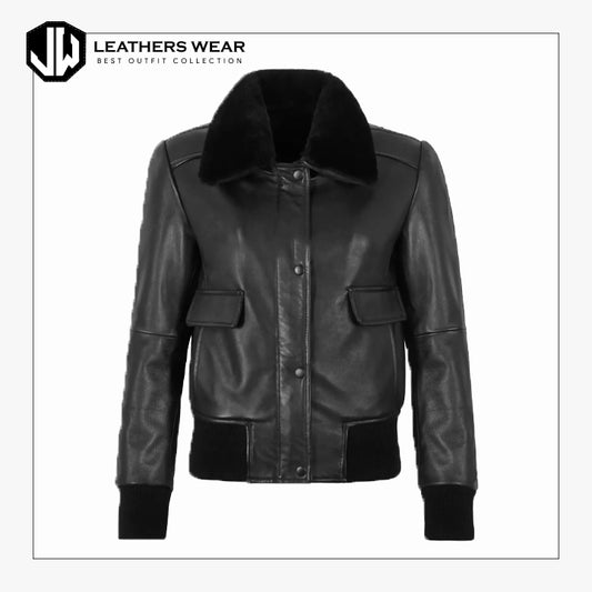 Womens Bomber Jacket Sheepskin