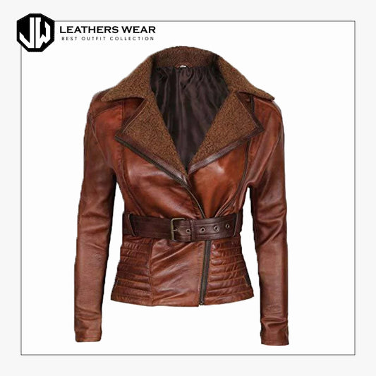 Womens Brown Lambskin Leather Jacket