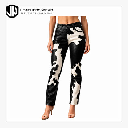 Womens Cowhide Leather Pants