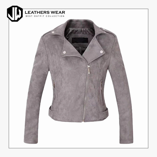 Womens Genuine Leather Bomber Jacket