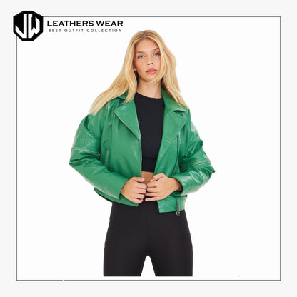 Womens Green Leather Jacket