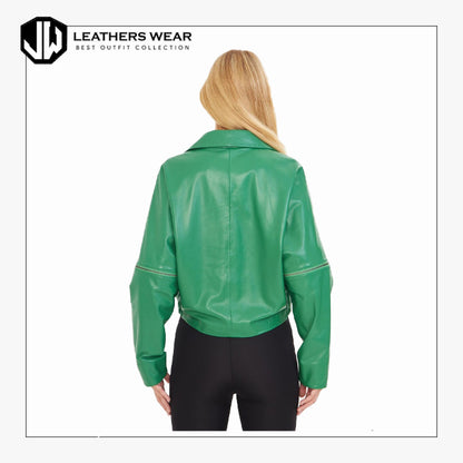 Womens Green Leather Jacket