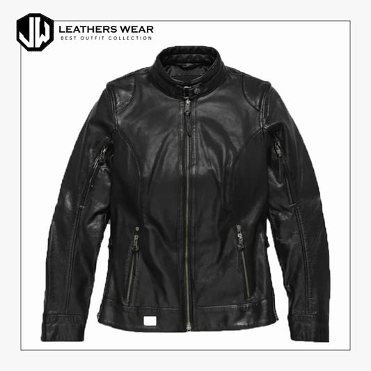 WomensHDLineStitcherLeatherJacket