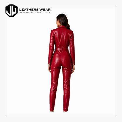 Womens Lambskin Leather jumpsuit