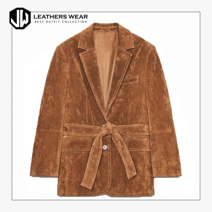Womens Leather Blazer Jacket