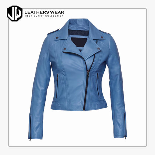 WomensLeatherJacketBlue