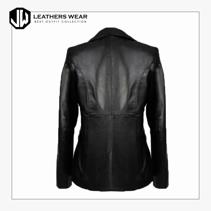 Womens Long Leather Coat