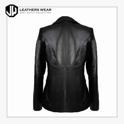 Womens Long Leather Coat