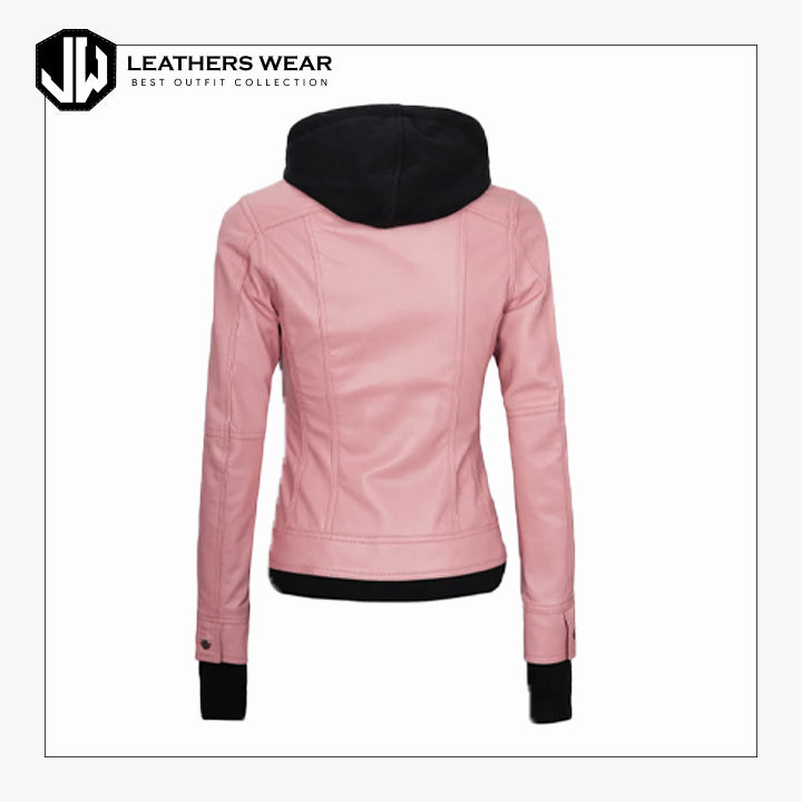 WomensPinkLeatherJacket1