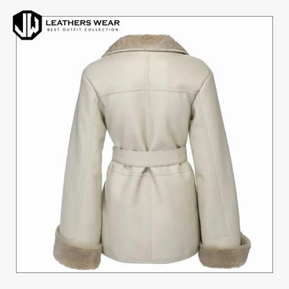 Womens Sheep Leather Long Fur Coat