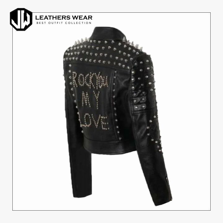 WomensStudsBikerLeatherJacket1