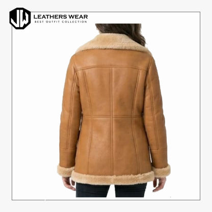 Womens Tan Brown Genuine Leather Jacket