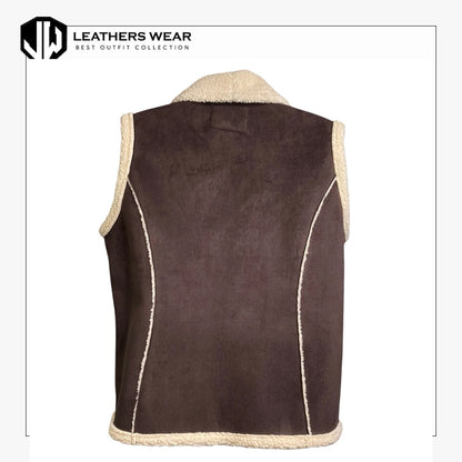 Faux Shearling Leather Vest